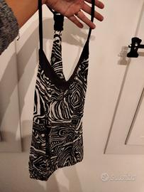 🖤 Canotta/Top Zebrata Halterneck 🤍