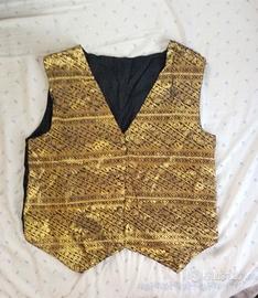 RARISS gilet vintage anni 80 nero + ricami dorati