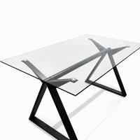 Scrivania tavolo di design in vetro e metallo