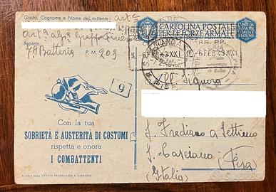 franchigia cartolina militare