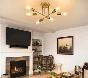 Lampada a soffitto vintage E27 fiamma stile indu