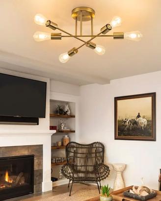 Lampada a soffitto vintage E27 fiamma stile indu
