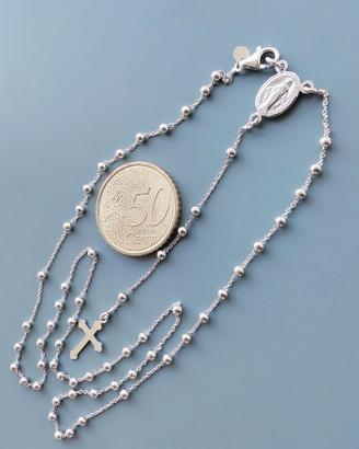 Rosario Collana Argento 925 Madonna Miracolosa