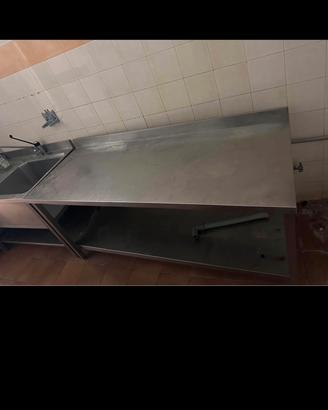 Tavolo angolare sportellato acciaio inox