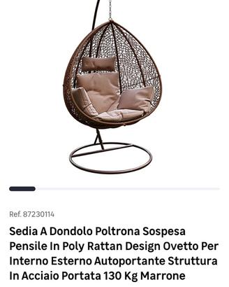 Sedia a dondolo poltrona sospesa