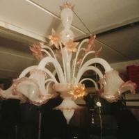 Lampadario di Murano rosa