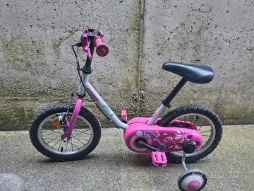 bicicletta bimba con rotelle B-twin Decathlon 16'