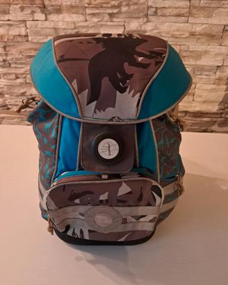 Zaino scuola ergonomico Lassig con dinosauri 