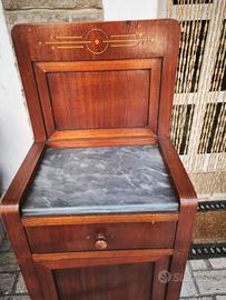 comodino Art decò anni 30 legno e marmo 