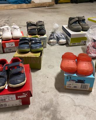 Lotto di scarpe per bambini dal n.20 al n.27