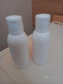 2 flaconi vuoti di plastica 100 ml ciascuno 
