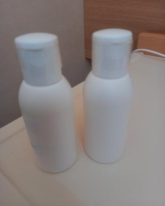 2 flaconi vuoti di plastica 100 ml ciascuno 