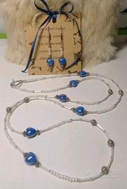 Parure collana e orecchini con cuore