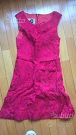 Vestito vintage rosso corallo con fiocco-TG. S