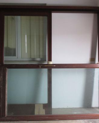 vetrata scorrevole in legno massello