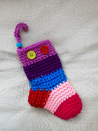 Calzetta artigianale lavorata a mano all'uncinetto