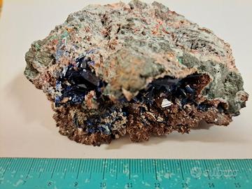 Minerale da collezione: Azzurrite Wulfenite