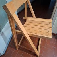 3 sedie pieghevoli in legno