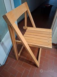 3 sedie pieghevoli in legno