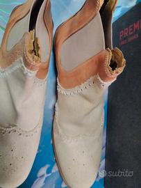 Stivaletti bianchi in cuoio