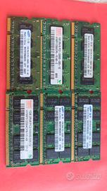 lotto 6 memorie RAM DDR2 PC2 sodimm 1gb ognuna 