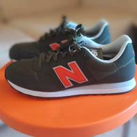 new balance 500 uomo verde militare con N arancio