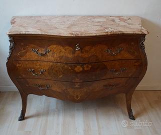 Comò in stile 3 cassetti piano in marmo epoca '900