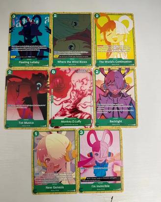 Lotto 8 Carte Promo Uta & Luffy Gear 5 One Piece 