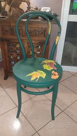 sedia in legno curvato stile country 