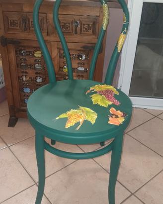 sedia in legno curvato stile country 