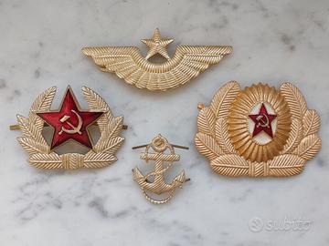 Lotto 4 Fregi Stemmi Berretto Militari URSS