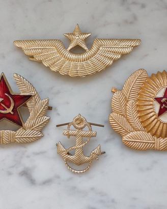 Lotto 4 Fregi Stemmi Berretto Militari URSS