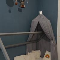 Letto a casetta con baldacchino