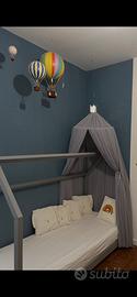 Letto a casetta con baldacchino