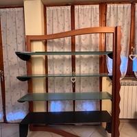 Libreria di design in legno massello e vetro • ‘90