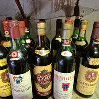 bottiglie di vino anni 70 e 80 in ottime condizion