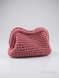 Borsa da Donna Clutch Pochette Rosa Fatta a Mano