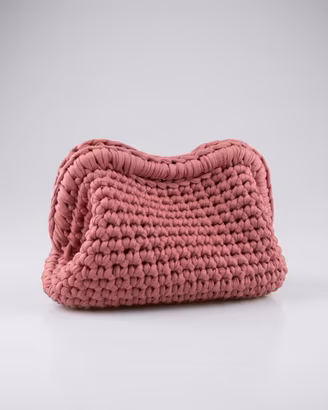 Borsa da Donna Clutch Pochette Rosa Fatta a Mano