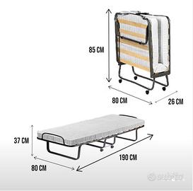 letto/Brandina Pieghevole con Materasso