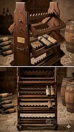 Elegante Cantinetta per Vini Antica in Legno Scuro