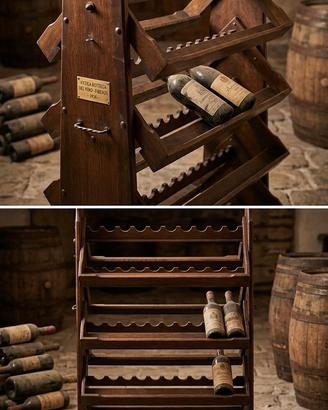 Elegante Cantinetta per Vini Antica in Legno Scuro