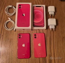 2 Apple iPhone 12 e 11 rosso 128gb e 64gb 