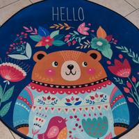 Tappeto Rotondo per Cameretta "Orsetto Hello"
