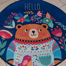 Tappeto Rotondo per Cameretta "Orsetto Hello"