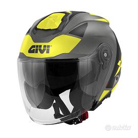 CASCO JET MOTO SCOOTER GIVI X25 TARGET GIALLO OPAC