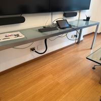 consolle vetro e acciaio