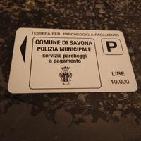 tessera parcheggio fine anni 90