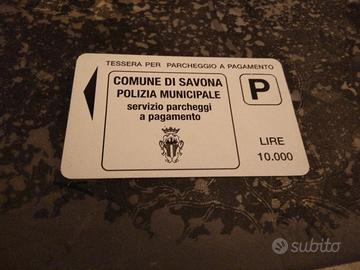 tessera parcheggio fine anni 90