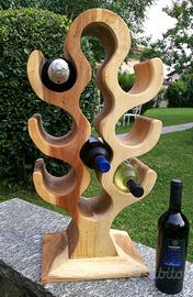 Portabottiglie in Legno Etnico 10 bottiglie Unico