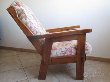 POLTRONA reclinabile in legno massiccio